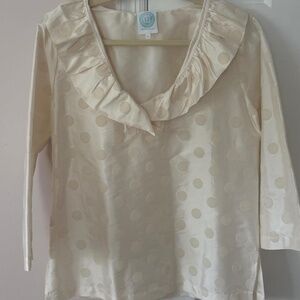 Devon Baer cream polka dot top